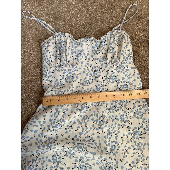 Juniors' Speechless Side Slit Maxi Dress floral print blue/white corset top SZ M - Picture 6 of 8